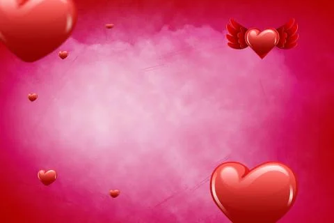 Composite image of love heart pattern 3d イラスト素材