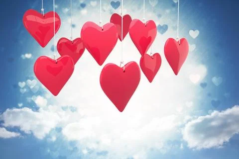 Composite image of love hearts Stock Illustration