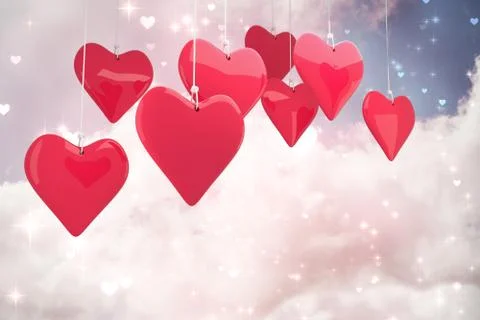Composite image of love hearts Stock Illustration