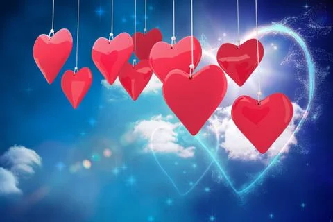 Composite image of love hearts Stock Illustration