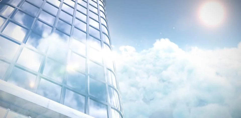 Composite image of low angle view of office building Ilustración de archivo
