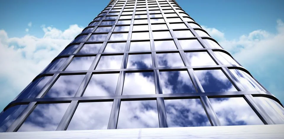 Composite image of low angle view of office building Ilustración de archivo