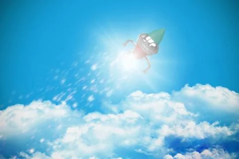 Composite image of low angle view of spaceship toy Stock Photos