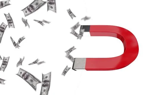 Composite image of magnet attracting dollars Stock Illustration