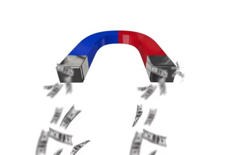 Composite image of magnet attracting dollars Stock Illustration
