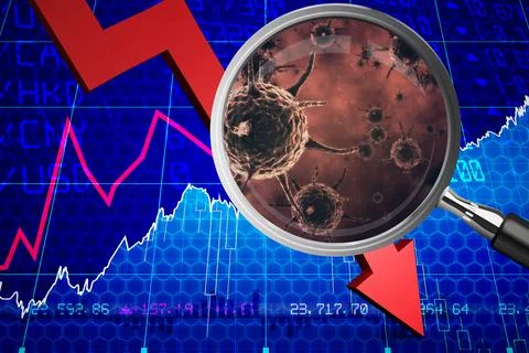 Composite image of magnifying glass. Testing for Coronavirus pandemic Stock Illustration