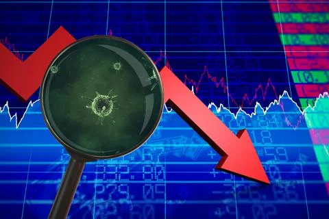Composite image of magnifying glass. Testing for Coronavirus pandemic Stock Illustration