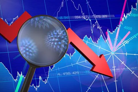 Composite image of magnifying glass. Testing for Coronavirus pandemic Stock Illustration