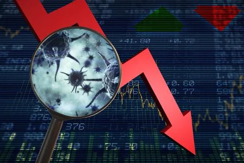 Composite image of magnifying glass. Testing for Coronavirus pandemic Stock Illustration
