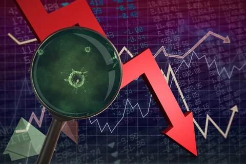 Composite image of magnifying glass. Testing for Coronavirus pandemic Stock Illustration