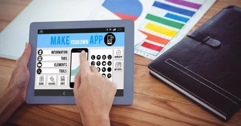Composite image of make your own app smartphone Stock Photos