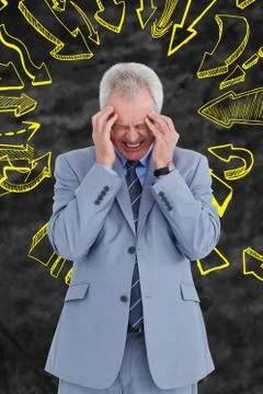Composite image of man  with headache Stock Illustration