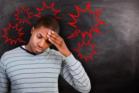 Composite image of man with headache Stock Illustration