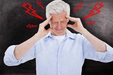 Composite image of man with headache Stock Illustration