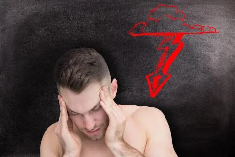 Composite image of man with headache Stock Illustration