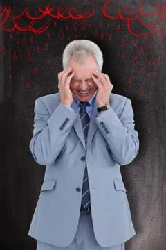 Composite image of man  with headache Stock Illustration