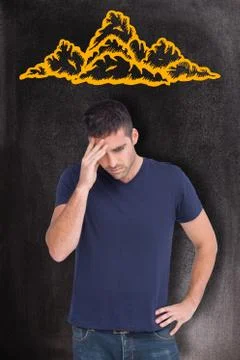 Composite image of man with headache Stock Illustration