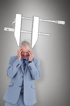 Composite image of man  with headache Stock Illustration