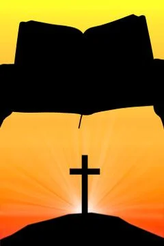 Composite image of man holding a holy bible Illustrazione stock