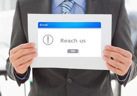 Composite image of man showing error page Stock Photos