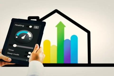 Composite image of man using tablet pc Stock Illustration