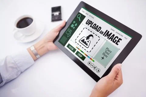 Composite image of man using tablet pc Stock Photos