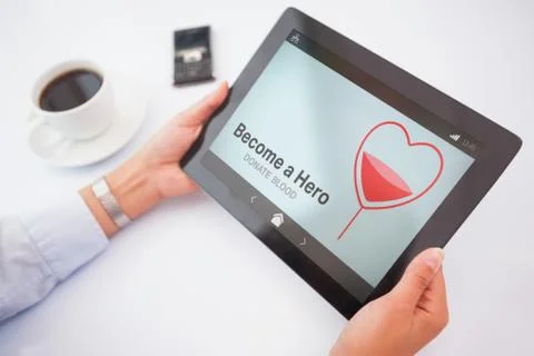 Composite image of man using tablet pc Stock Photos