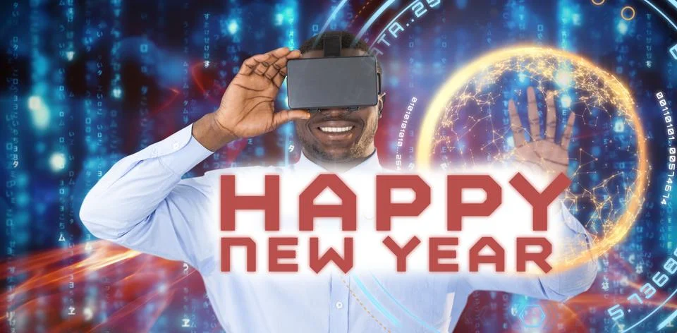 Composite image of man using virtual reality headset on white background Stock Photos
