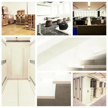 Composite image of many stack of cardboard boxes 스톡 사진