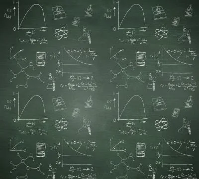Composite image of math and science doodles Illustrazione stock