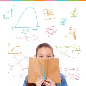 Composite image of math and science doodles Illustrazione stock