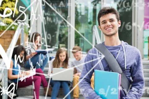 Composite image of math problems 写真素材