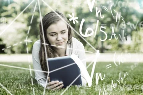 Composite image of math problems Stock Photos