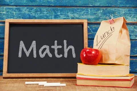 Composite image of math text on white background Stock Photos