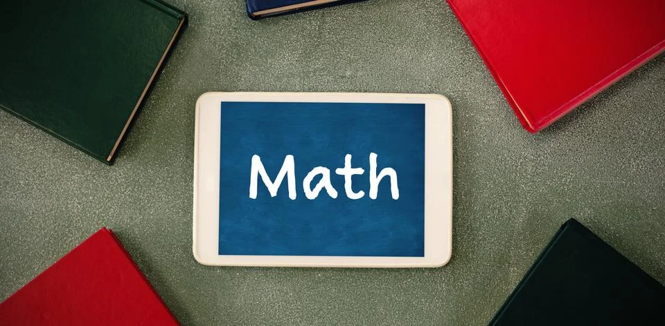Composite image of math text on white background Stock Photos