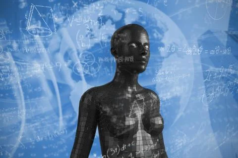 Composite image of mathematical complicated formulas Stockillustratie