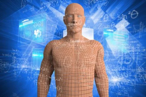 Composite image of maths on black background 스톡 일러스트