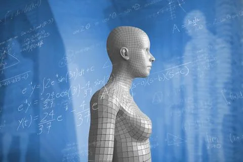 Composite image of maths over black background イラスト素材