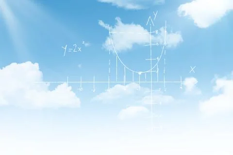 Composite image of maths pattern against black background Stock Photos