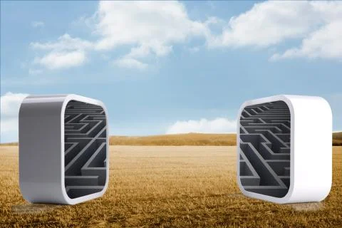 Composite image of maze on abstract screen Stock Illustration