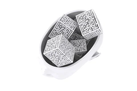 Composite image of maze brain in head 스톡 일러스트