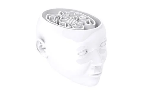 Composite image of maze as brain 스톡 일러스트