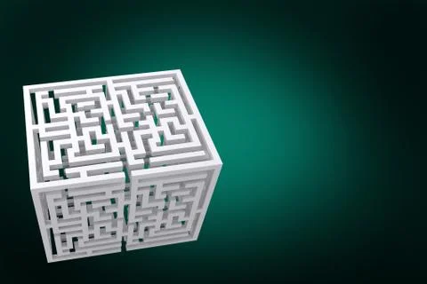 Composite image of maze cube 스톡 일러스트