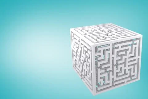 Composite image of maze cube 스톡 일러스트