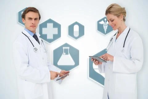 Composite image of medical team Illustrazione stock