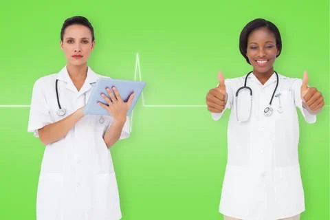 Composite image of medical team Illustrazione stock