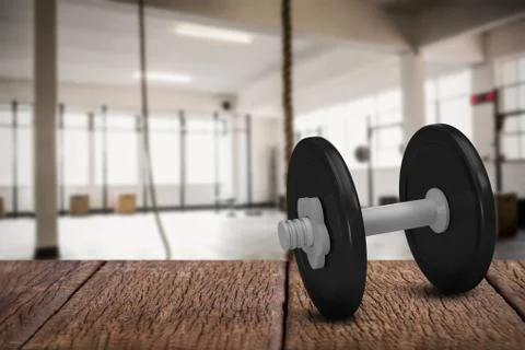 Composite image of metallic black dumbbell 스톡 일러스트