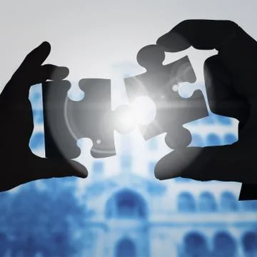 Composite image of mid section of a businessman in suit with hands out Stock Illustration