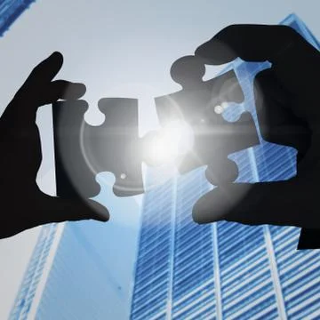 Composite image of mid section of a businessman in suit with hands out Stock Illustration