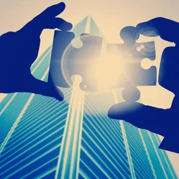 Composite image of mid section of a businessman in suit with hands out Stock Illustration